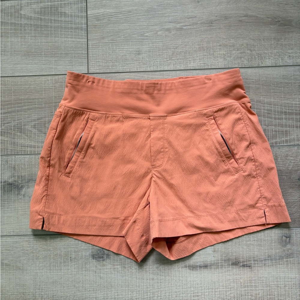 Athleta Women's Trekkie High-Waisted Coral Shorts - Picture 2 of 7